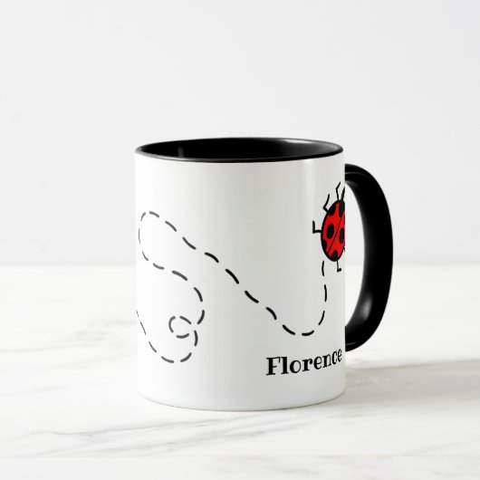 Gepersonaliseerd Ladybird Heart Pattern Mok (Voorkant rechts)