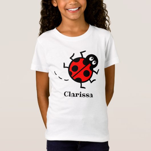 Gepersonaliseerd Ladybird Pattern T-Shirt (Voorkant)