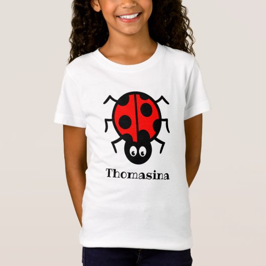 Gepersonaliseerd Ladybird Pattern T-Shirt (Voorkant)