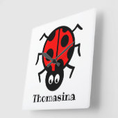 Gepersonaliseerd Ladybird Pattern Vierkante Klok (Hoek)