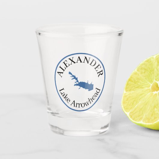 Gepersonaliseerd Lake Arrowhead Classic shot glas (Voorkant)