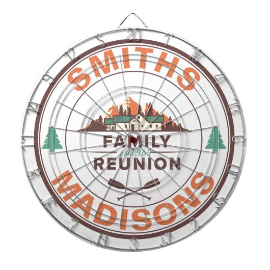 Gepersonaliseerd Lake House Family Reunion Logo Dartbord (Voorkant)