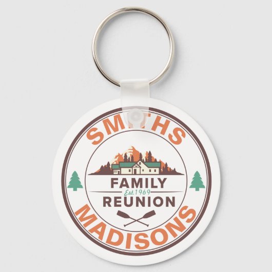 Gepersonaliseerd Lake House Family Reunion Logo Sleutelhanger (Voorkant)