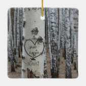 Gepersonaliseerd land Robuust hart Keramisch Ornament (Achterkant)