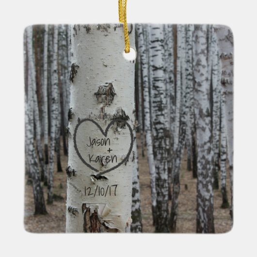 Gepersonaliseerd land Robuust hart Keramisch Ornament (Voorkant)
