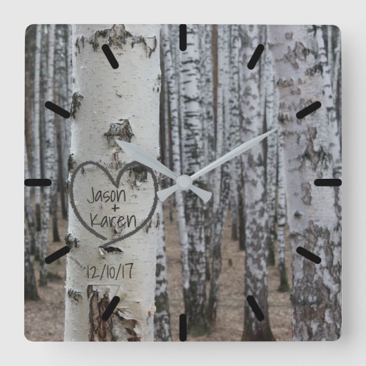 Gepersonaliseerd land Robuust hart Vierkante Klok (Voorkant)