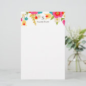 Gepersonaliseerd | Landbloemen Briefpapier (Staand voorkant)