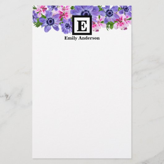 Gepersonaliseerd | Landbloemen Briefpapier (Voorkant)