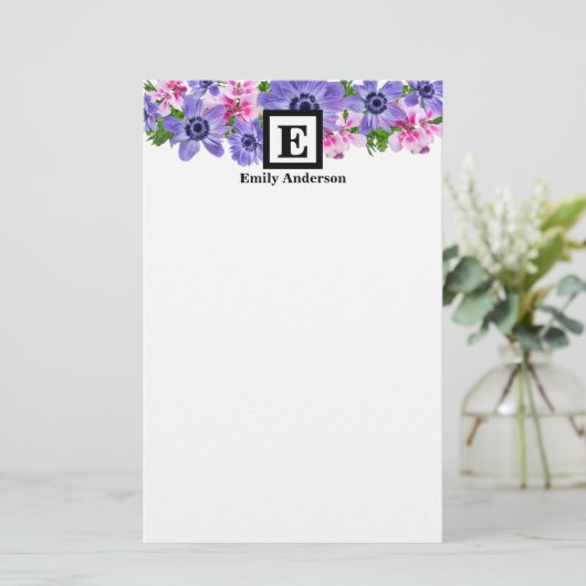 Gepersonaliseerd | Landbloemen Briefpapier (Staand voorkant)