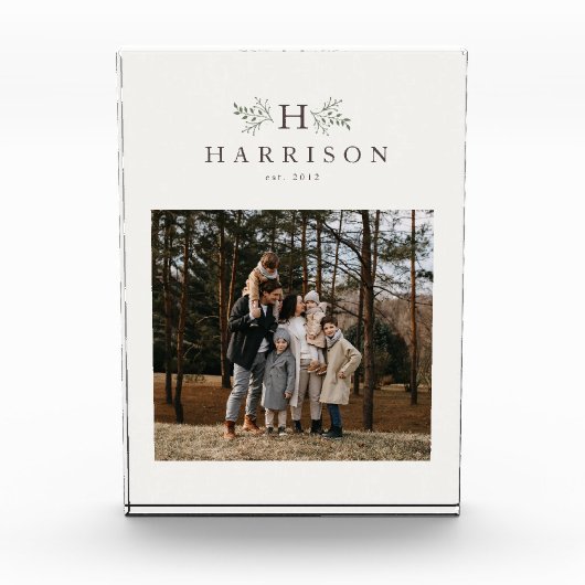 Gepersonaliseerd landelijk monogram fotoblokken (Voorkant)