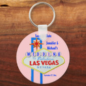 Gepersonaliseerd Las Vegas Wedding Sign Sleutelhanger (Voorkant)