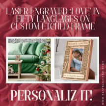Gepersonaliseerd lasergegraveerd 'LOVE' in 50 tale