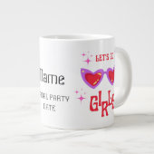 Gepersonaliseerd Laten we gaan meisjes roze Bachel Grote Koffiekop (Voorkant rechts)