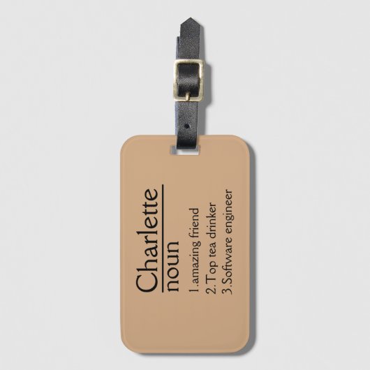 Gepersonaliseerd lederen bagagelabel, Gepersonalis Bagagelabel (Voorkant (verticaal))