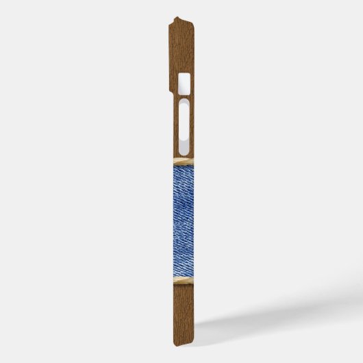 Gepersonaliseerd leer & Denim-look Case-Mate iPhone Case (Achterkant / Links)