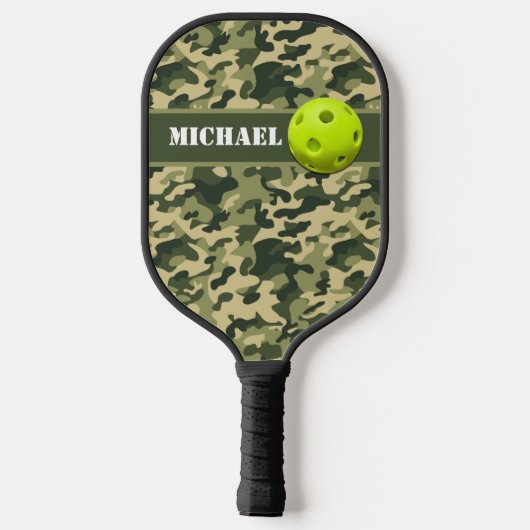 Gepersonaliseerd leger Groene Camouflage 2 Pickleball Paddle (Achterkant)