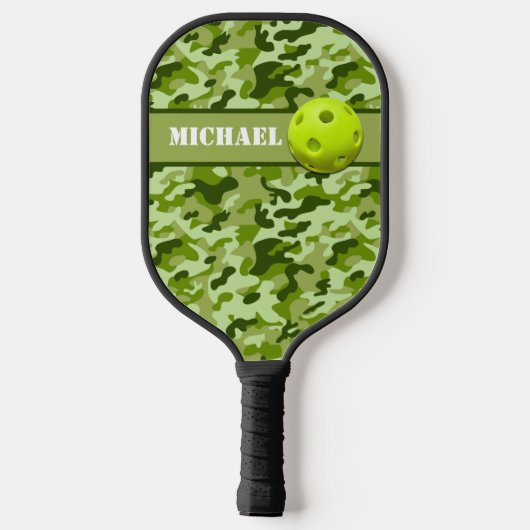 Gepersonaliseerd leger Groene Camouflage Pickleball Paddle (Achterkant)