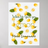 GEPERSONALISEERD LEMON QUOTE YELLOW GREEN POSTER (Voorkant)