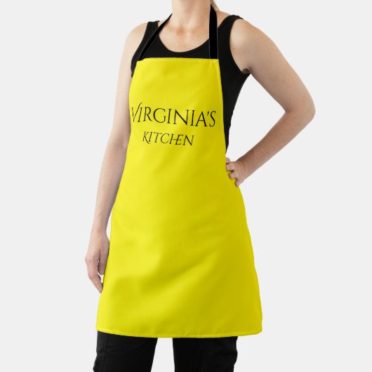 Gepersonaliseerd Lemon Yellow Kitchen Apron Schort (Insitu)