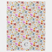 Gepersonaliseerd lente Wildbloemen & Schattige ege Fleece Deken (Voorkant)