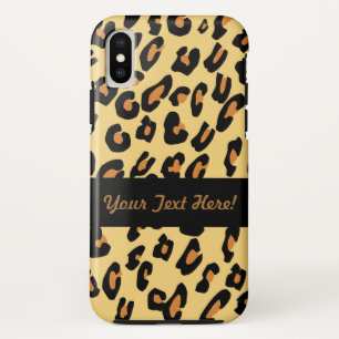 Gepersonaliseerd leopard-huidpatroon iPhone x hoesje