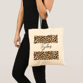 Gepersonaliseerd Leopard Print Canvas tas (Voorkant (product))