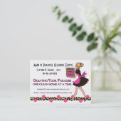 Gepersonaliseerd Leopard Print Cleaning Service Visitekaartje (Staand voorkant)