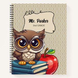 Gepersonaliseerd Leraar Boek Uil School Notitieboe