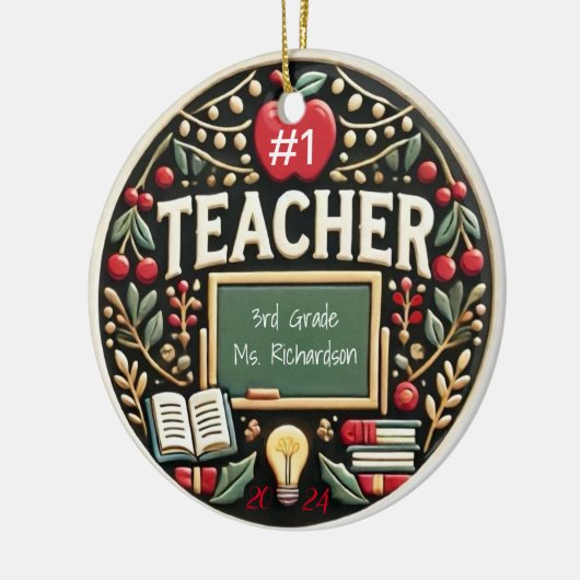Gepersonaliseerd Leraar Gift Kerst Ornament (Links)