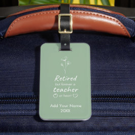 Gepersonaliseerd leraar Sage Groen Monogram Bagagelabel