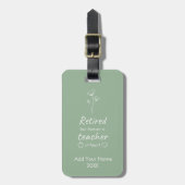 Gepersonaliseerd leraar Sage Groen Monogram Bagagelabel (Voorkant verticaal)
