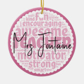Gepersonaliseerd lerarenornament keramisch ornament (Voorkant)