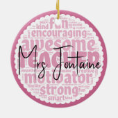 Gepersonaliseerd lerarenornament keramisch ornament (Achterkant)