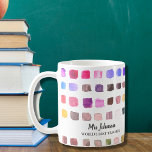Gepersonaliseerd lesgeven kleurrijk koffiemok<br><div class="desc">Deze koffie-mok is versierd met een kleurrijk waterverf-patroon en is gewijd aan 's werelds beste leraar. Eenvoudig aan te passen. Om verder uit te geven gebruik het Hulpmiddel van het Ontwerp om de doopvont, de doopvontgrootte, of de kleur te veranderen. Omdat wij ons kunstwerk creëer, zult u dit nauwkeurige afbeelding...</div>