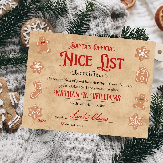 Gepersonaliseerd leuk certificaat van Sinterklaas