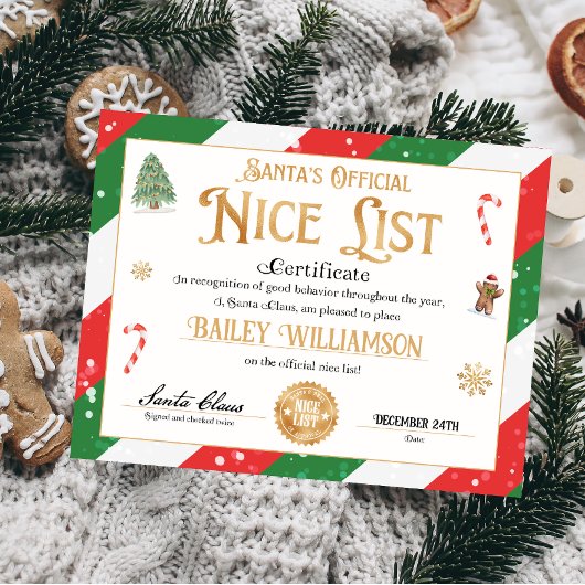 Gepersonaliseerd leuk certificaat van Sinterklaas