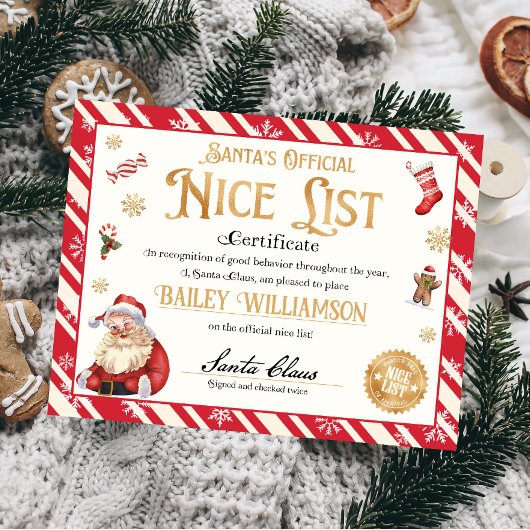 Gepersonaliseerd leuk certificaat van Sinterklaas