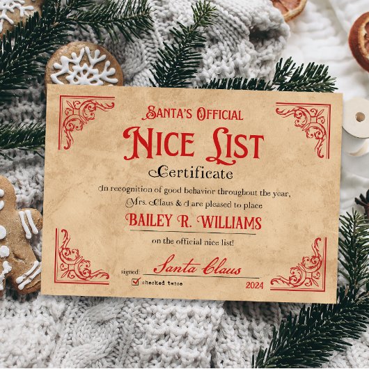 Gepersonaliseerd leuk certificaat van Sinterklaas