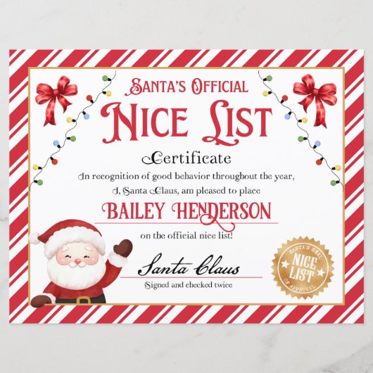 Gepersonaliseerd leuk certificaat van Sinterklaas (Voorkant)