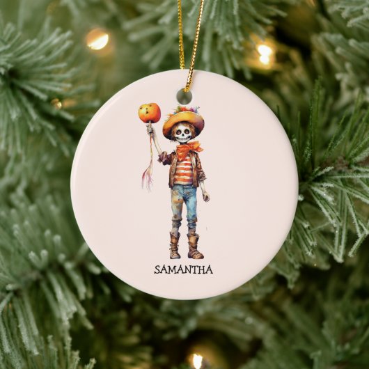 Gepersonaliseerd Leuk Kind Zombie Halloween (3) Keramisch Ornament (Boom)