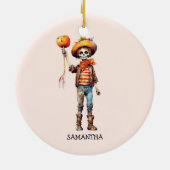 Gepersonaliseerd Leuk Kind Zombie Halloween (3) Keramisch Ornament (Achterkant)