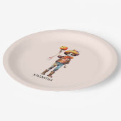 Gepersonaliseerd Leuk Kind Zombie Halloween (3) Papieren Bordje (Gekanteld)