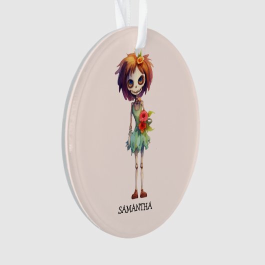 Gepersonaliseerd Leuk Kind Zombie Halloween (4) Ornament (voorkant)