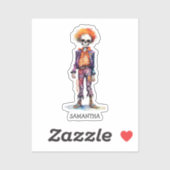 Gepersonaliseerd Leuk Kind Zombie Halloween (6) Sticker (Vel)