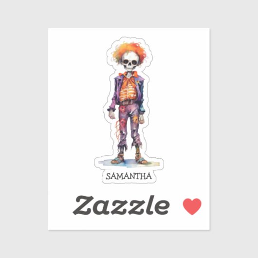 Gepersonaliseerd Leuk Kind Zombie Halloween (6) Sticker (Vel)