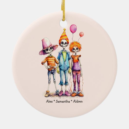 Gepersonaliseerd Leuk Kind Zombie Halloween (9) Keramisch Ornament (Achterkant)