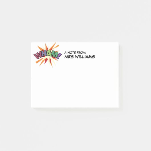 Gepersonaliseerd Leuk Modern Comic Book WHAM Post-it® Notes (Voorkant)