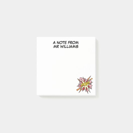 Gepersonaliseerd Leuk Modern Cool Comic Book POP Post-it® Notes (Voorkant)