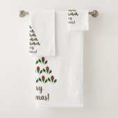 Gepersonaliseerd leuke rode rozen, Holly kerstboom Bad Handdoek (Insitu)