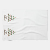 Gepersonaliseerd leuke rode rozen, Holly kerstboom Theedoek (Horizontaal)